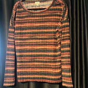 Buckle Long Sleeve Light Sweater